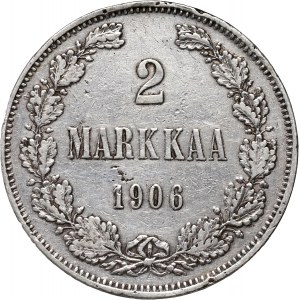 Finland, Nicholas II, 2 Mark 1906 L, Helsinki