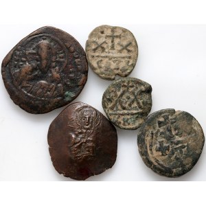 Byzantine Empire, lot of 5 coins, 2 pcs. Half Follis of Carthage