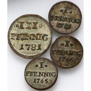 Germany, Saxony, set of 4 coins from 1765-1781