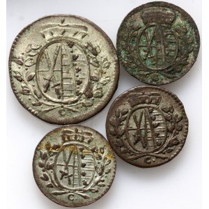 Germany, Saxony, set of 4 coins from 1765-1781