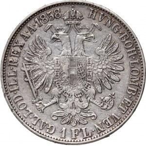 Austria, Franz Joseph I, Florin 1858 M, Milan