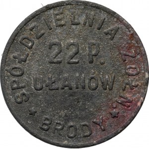 II RP, Brody, 20 pennies, Soldiers' Cooperative of the 22nd Regiment of Subcarpathian Lancers
