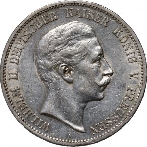 Germany, Prussia, Wilhelm II, 5 Mark 1907 A, Berlin