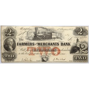 Memphis, Farmers and Marchants Bank, 2 Dollars 1.08.1854