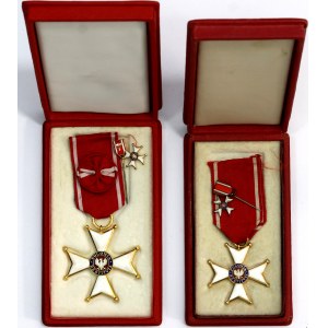 Polska, PRL, zestaw, Krzyż Orderu Odrodzenia Polski Polonia Restituta - oficerski i kawalerski z miniaturkami
