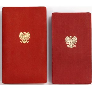 Polska, PRL, zestaw, Krzyż Orderu Odrodzenia Polski Polonia Restituta - oficerski i kawalerski z miniaturkami