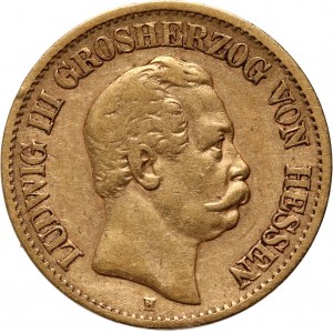 Germany, Hessen-Darmstadt, Louis III, 10 Mark 1876 H, Darmstadt