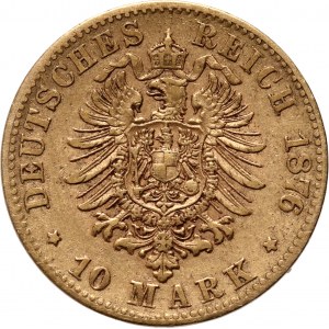 Deutschland, Hessen-Darmstadt, Ludwig III, 10 Mark 1876 H, Darmstadt