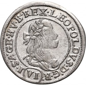 Hungary, Leopold I, 6 Kreuzer 1673 KB, Kremnitz