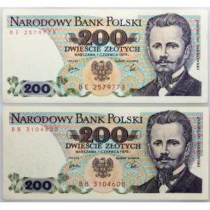 People's Republic of Poland, set of 2x 200 zloty 1.06.1979, series BB, BE