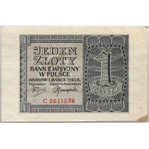Generalna Gubernia, 1 złoty 1.03.1940, seria C