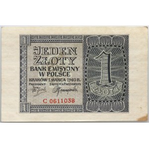 General Government, 1 zloty 1.03.1940, C series