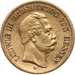 Germany, Hessen-Darmstadt, Ludwig III, 10 Mark 1876 H, Darmstadt