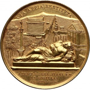 Vatican, Pius IX, Medal from 1852, Restoration of the monuments on the Appian Way