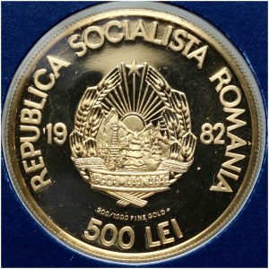 Romania, 500 Lei 1982, Franklin Mint, 2,050th Anniversary of First Independent State
