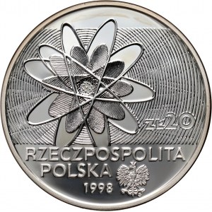 III RP, 20 złotych 1998, 100-lecie odkrycia Polonu i Radu