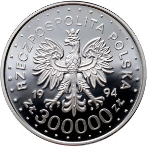 III RP, 300000 złotych 1994, Św. Maksymilian Kolbe 100-lecie urodzin