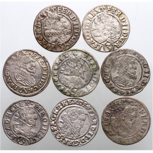 Austria, Ferdinand II and III, 3 Kreuzer, group of 8 coins