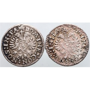 Switzerland, Zug, 3 Kreuzer 1604, lot of 2 coins