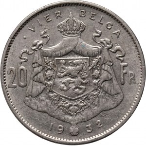 Belgium, Albert I, 20 Francs 1932