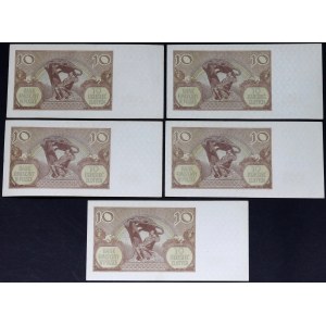 General Government, set of 5 x 10 gold 1.03.1940 series M