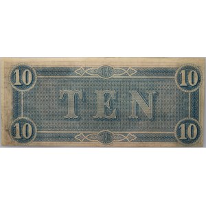 Confederate States of America, Richmond, 10 Dollars 17.02.1864, series D