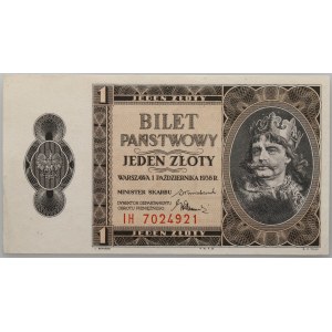 II RP, 1 zloty 1.10.1938, series IH