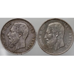Belgium, Leopold II, 5 Francs 1871, 5 Francs 1873