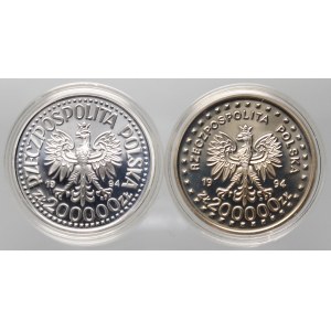 Third Republic, set of 2 x 200,000 zlotys 1994