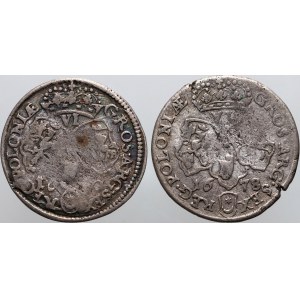 John III Sobieski, set of 2 x sixpence