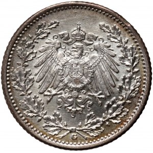 Germany, German Empire, 1/2 Mark 1917 G, Karlsruhe