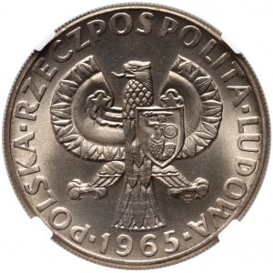 People's Republic of Poland, 10 zloty 1965, VII centuries of Warsaw thick Mermaid, PRÓBA, cupronickel