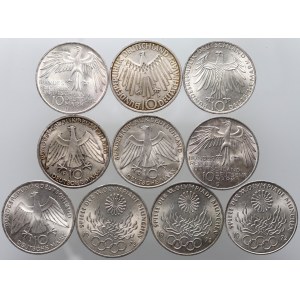 Germany, West Germany, set of 10 x 10 Mark