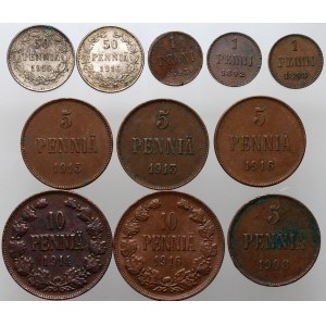 Finland, Alexander III / Nicholas II, set of 11 coins