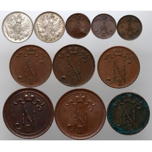 Finland, Alexander III / Nicholas II, set of 11 coins