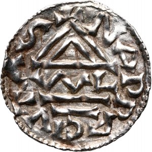 Germany, Bayern, Heinrich II 985-995, Denar, Regensburg, mintmaster WL