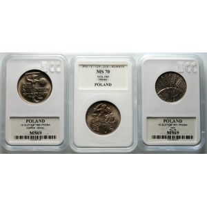 PRL, set of 3 proof coins, 2 x Mermaid + FAO, SAMPLE, copper-nickel