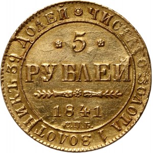 Rosja, Mikołaj I, 5 rubli 1841 СПБ АЧ, Petersburg