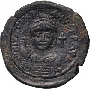 Byzanc, Justinián I. 527-565, follis, 36 mm, Nikomédie