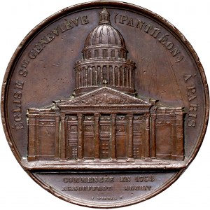 France, Medal from 1858, Church of St. Genevieve (Pantheon), Paris
