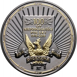 III RP, medal z 2018 roku, 100-lecie Odzyskania Niepodległości, 2 uncje srebra