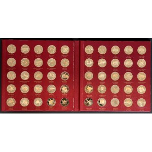 Zestaw 50 lustrzanych medali ze Stanami USA, Franklin Mint, Proof set
