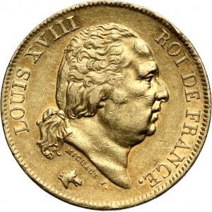 France, Louis XVIII, 40 Francs 1816 L, Bayonne