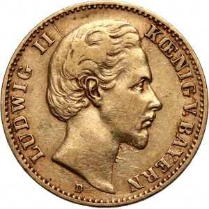 Germany, Bavaria, Ludwig II, 10 Mark 1875 D, Munich