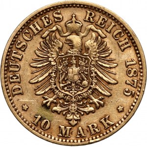 Germany, Bavaria, Ludwig II, 10 Mark 1875 D, Munich