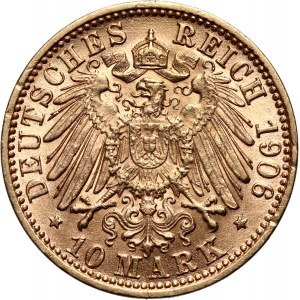 Germany, Baden, Friedrich I, 10 Mark 1906 G, Karlsruhe