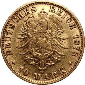 Germany, Baden, Friedrich I, 10 Mark 1878 G, Karlsruhe