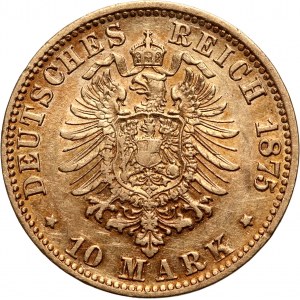 Germany, Hessen-Darmstadt, Ludwig III, 10 Mark 1875 H, Darmstadt