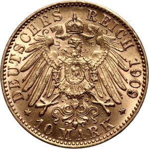 Germany, Prussia, Wilhelm II, 10 Mark 1909 A, Berlin