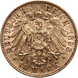 Germany, Saxony, Albert, 10 Mark 1898 E